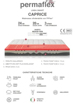 Materasso Materasso permaflex modello caprice memory Permaflex