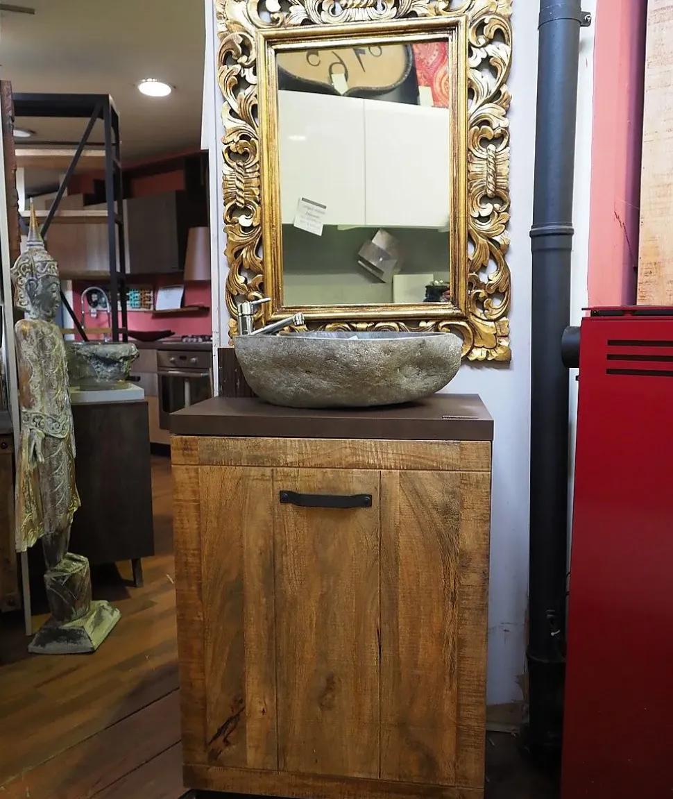 Mobile arredo bagno A terra Outlet etnico Mobile bagno newport legno india in offerta in svendita