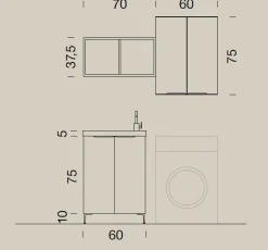 Mobile arredo bagno A terra Compab Up027 in offerta