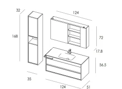 Mobile arredo bagno Sospeso Mastella Duetto 01 a prezzo scontato