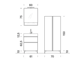 Mobile bagno A terra Bg026 Compab a prezzi outlet