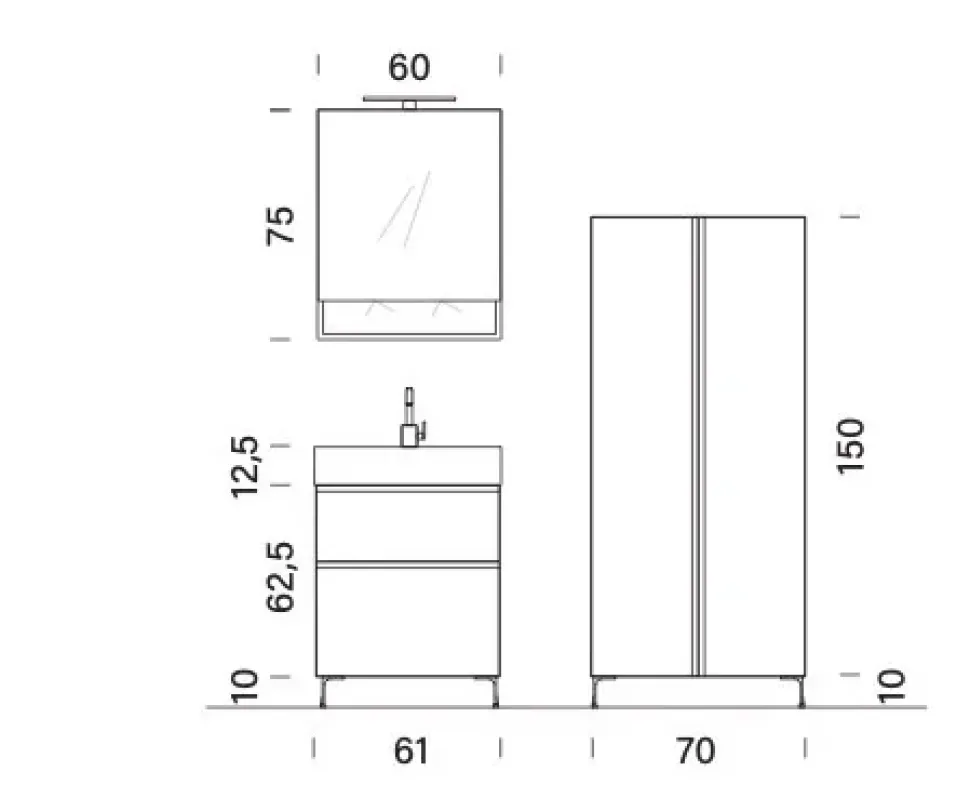 Mobile bagno A terra Bg026 Compab a prezzi outlet
