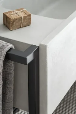 Mobile bagno A terra Elledue lavabo in calcestruzzo con struttura free-standing 105x35x86h cm Moab 80 con forte sconto