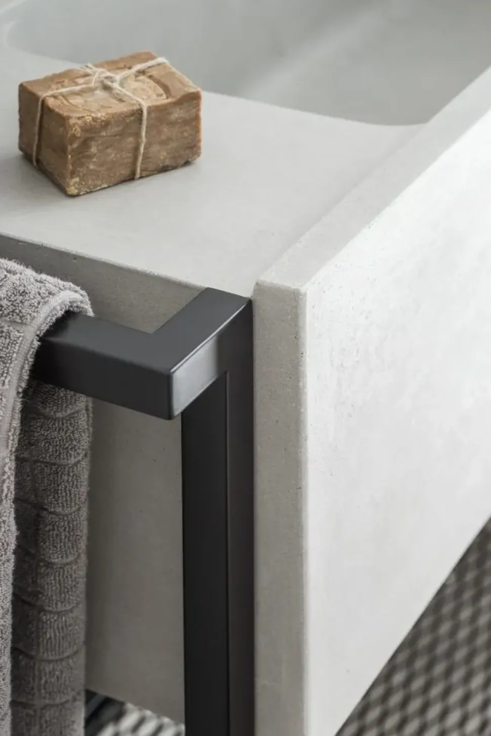 Mobile bagno A terra Elledue lavabo in calcestruzzo con struttura free-standing 105x35x86h cm Moab 80 con forte sconto