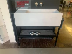 Mobile bagno A terra Elledue lavabo in calcestruzzo con struttura free-standing 105x35x86h cm Moab 80 con forte sconto