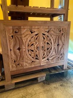 Mobile bagno A terra Mobile bagno oriente teak Outlet etnico scontato - 30%