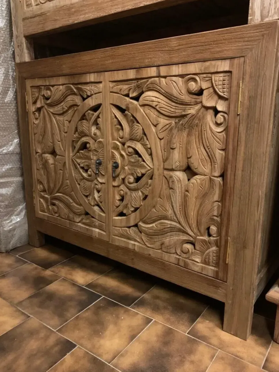 Mobile bagno A terra Mobile bagno oriente teak Outlet etnico scontato - 30%