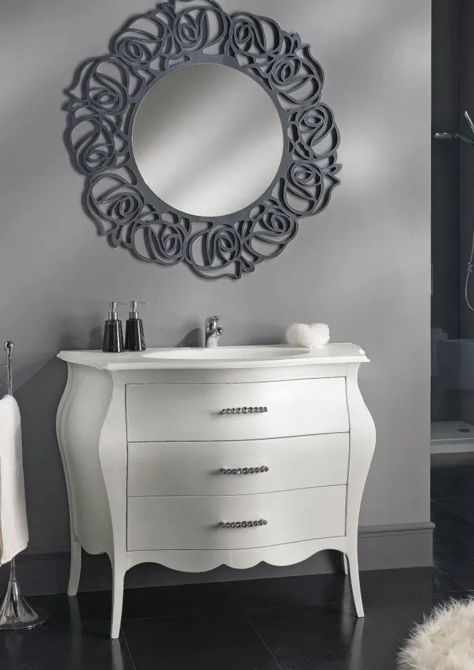 Mobile bagno Collezione esclusiva Mobile bagno bombato 3 cassetti IN OFFERTA OUTLET