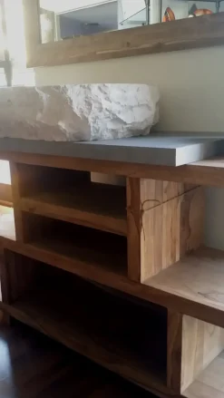 Mobile bagno Collezione esclusiva Mobile bagno  zen iroko i  legno di noce indiano  in offerta outlet IN OFFERTA OUTLET