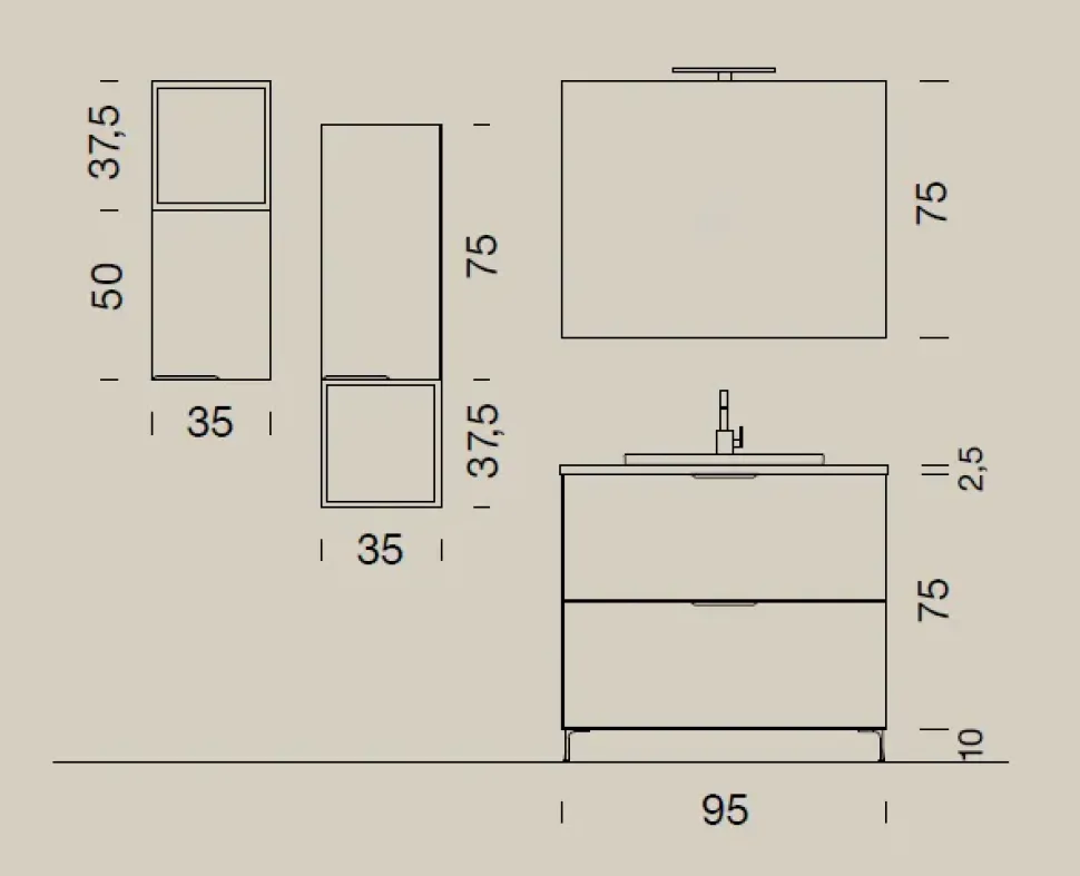 Mobile bagno Compab Up007 IN OFFERTA OUTLET