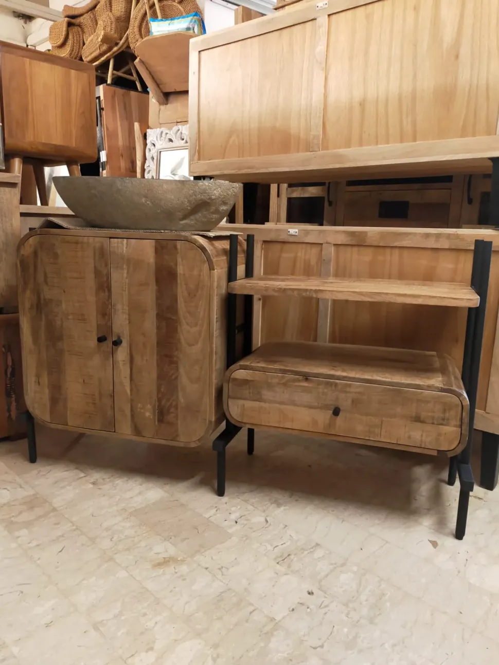 Mobile bagno Credenza east Outlet etnico SCONTATO a PREZZI OUTLET