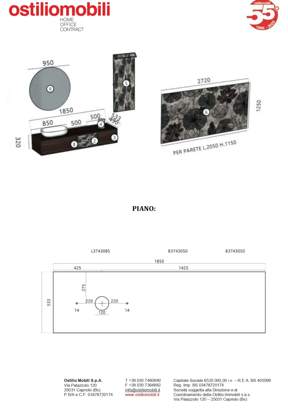 Mobile bagno in altro modello Des eucalipto di Cerasa a prezzo Outlet