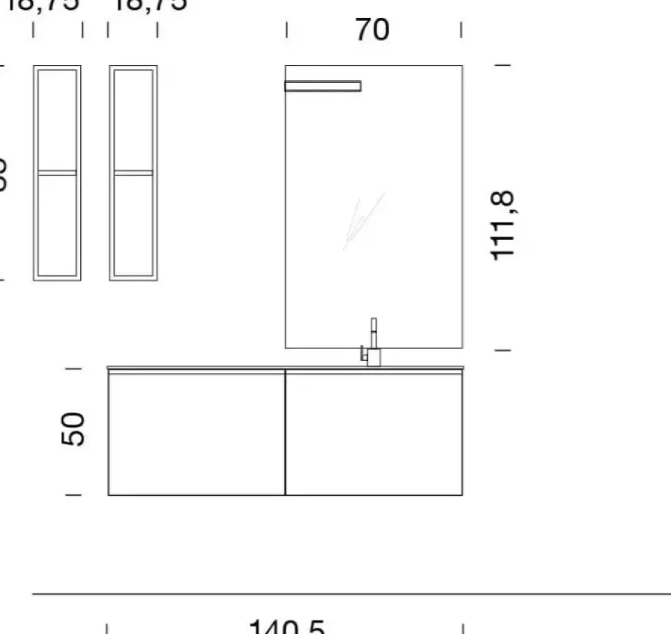 Mobile bagno in laminato modello B go di Compab in Offerta Outlet
