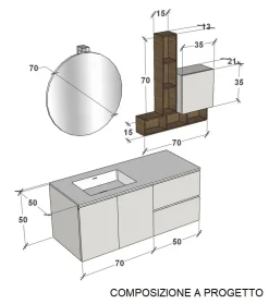 Mobile bagno in laminato modello M1 system di Baxar in Offerta Outlet