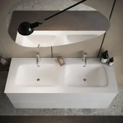 Mobile bagno moderno Bagno doppio lavabo completo di colonna di Md work in OFFERTA OUTLET - 40%