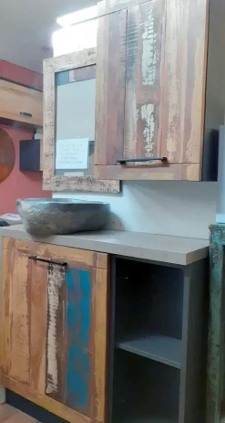 Mobile bagno Outlet etnico Mobile bagno vintage recicle industrial con un ribasso imperdibile