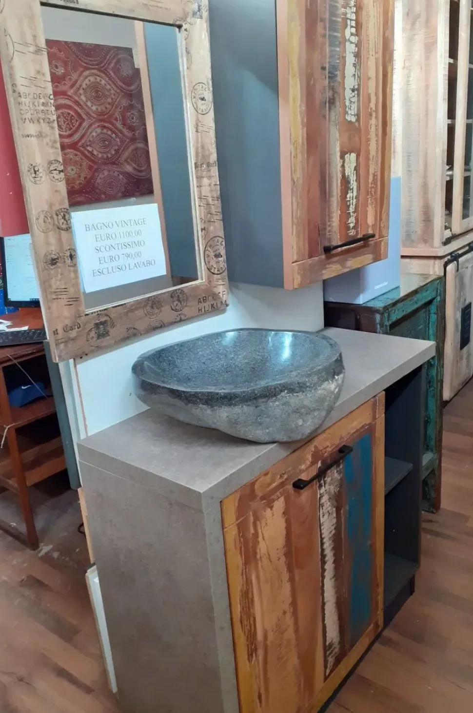 Mobile bagno Outlet etnico Mobile bagno vintage recicle industrial con un ribasso imperdibile