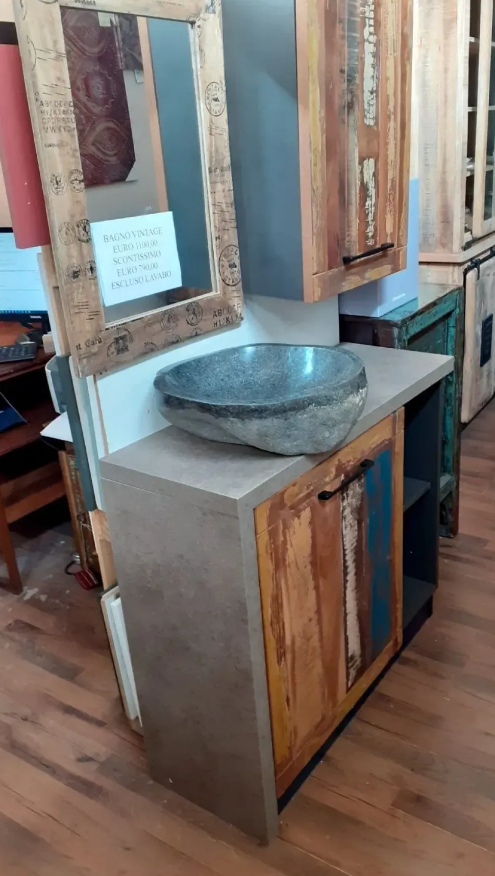 Mobile bagno Outlet etnico Mobile bagno vintage recicle industrial con un ribasso imperdibile