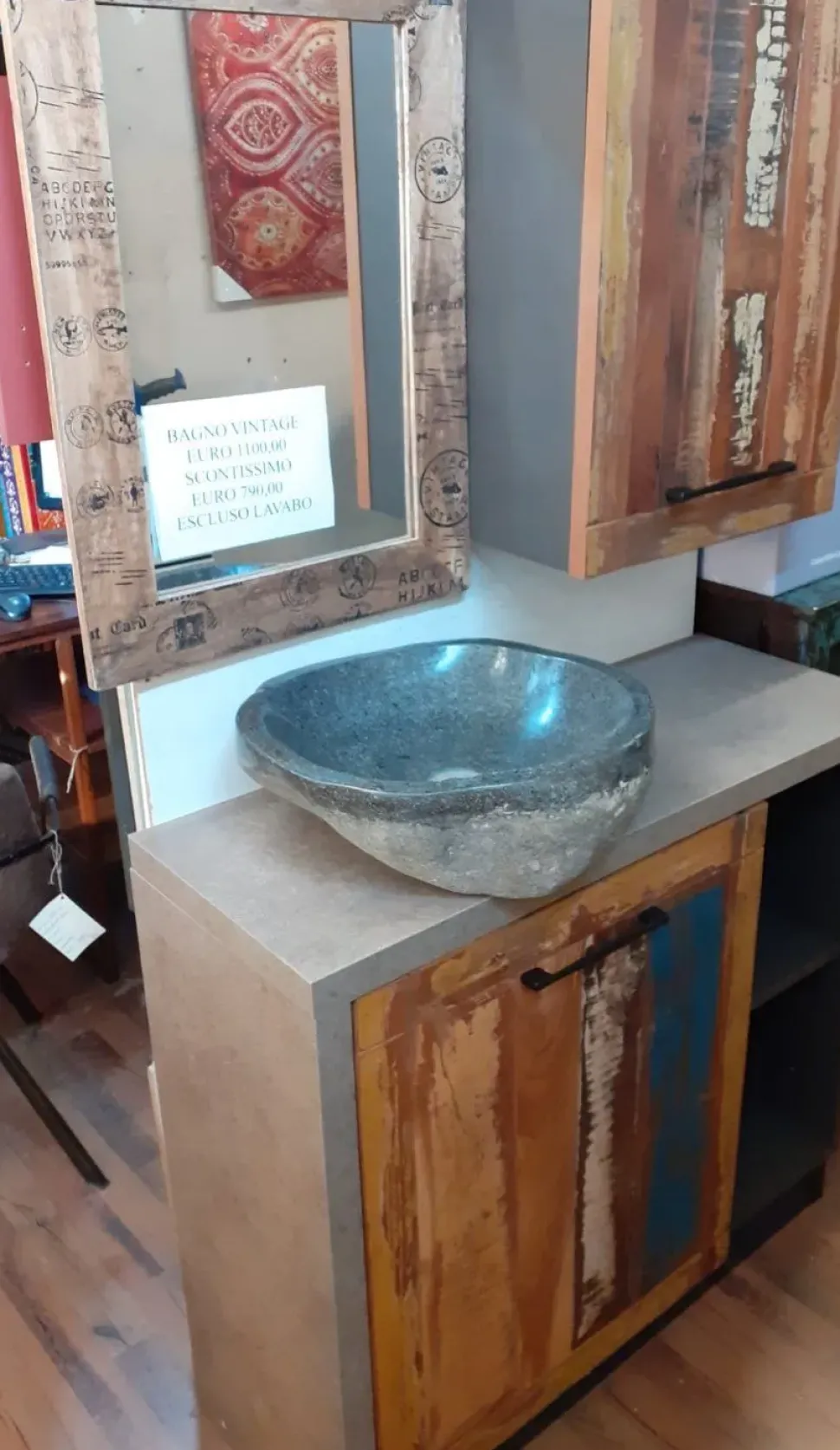 Mobile bagno Outlet etnico Mobile bagno vintage recicle industrial con un ribasso imperdibile