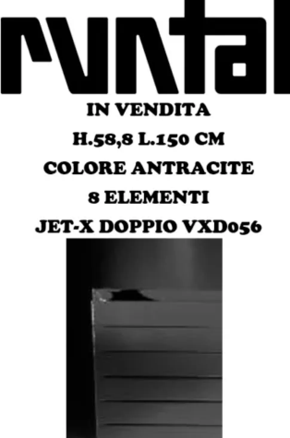 Mobile bagno Runtal jet x - vxd 056 orizz. doppio 8 el. h.58,8 l.150 cm antracite termoarredo Artigianale SCONTATO a PREZZI OUTLET