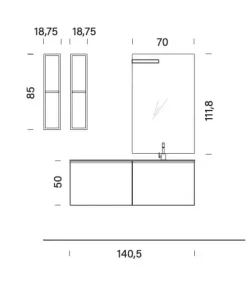 Mobile bagno Sospeso Bg027 Compab a prezzo scontato
