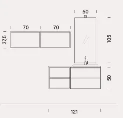 Mobile bagno Sospeso Bg002 Compab con forte sconto
