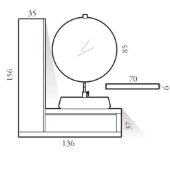 Mobile bagno sospeso Bg17 Compab, prezzo ribassato! Ideale per l'architetto.
