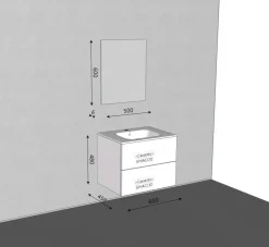 Mobile bagno Sospeso Byte next 01 mobile con specchio Mastella in offerta