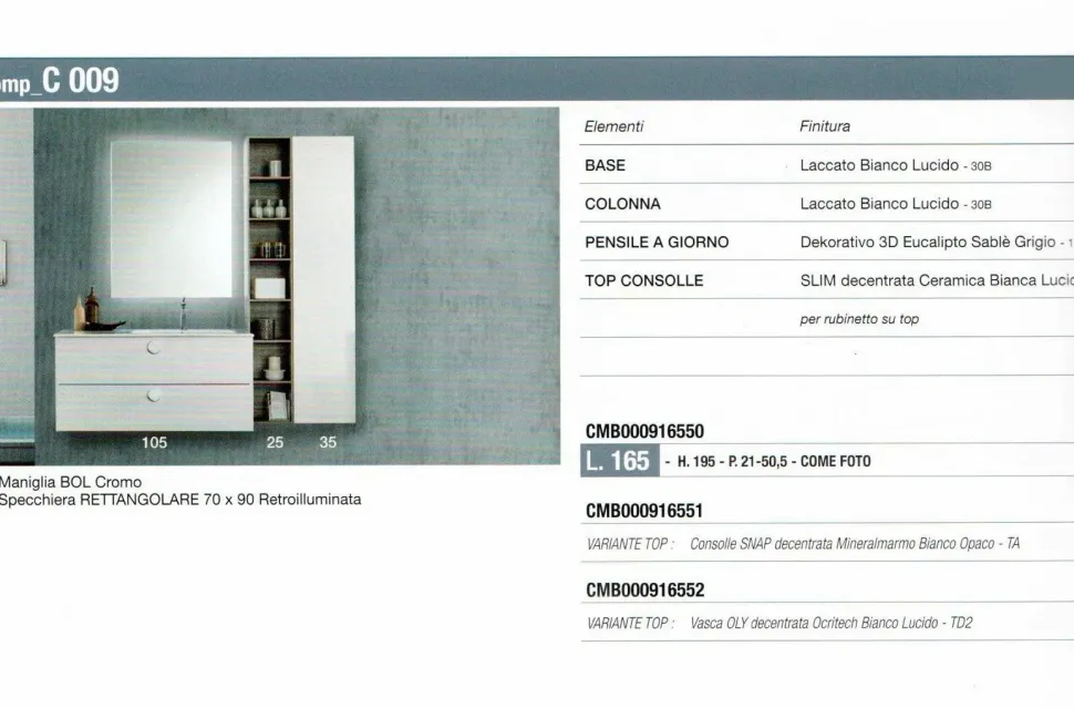 Mobile bagno Sospeso Comp. 009 bagno baxar Baxar con forte sconto