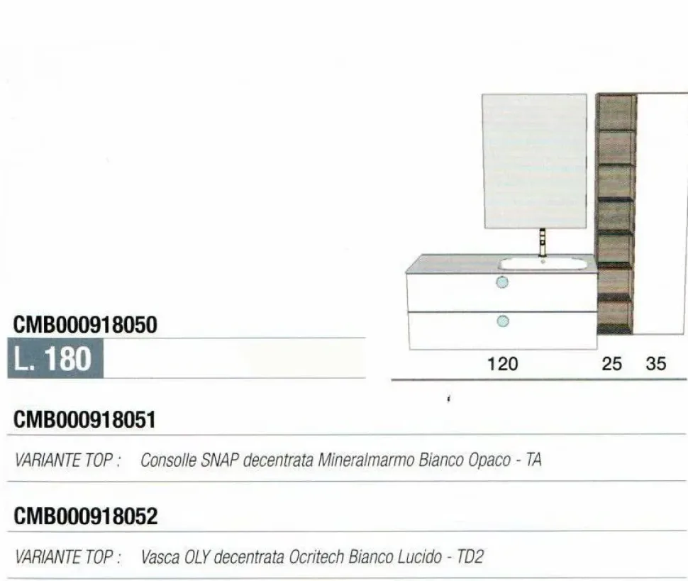 Mobile bagno Sospeso Comp. 009 bagno baxar Baxar con forte sconto