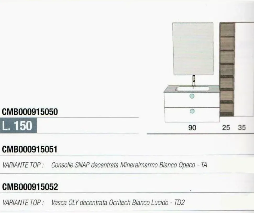 Mobile bagno Sospeso Comp. 009 bagno baxar Baxar con forte sconto