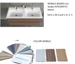 Mobile bagno Sospeso 2lavabi syntesi 120  Baxar a prezzi outlet