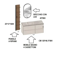 Mobile bagno Sospeso Picasso m3 system  Baxar scontato - 35%