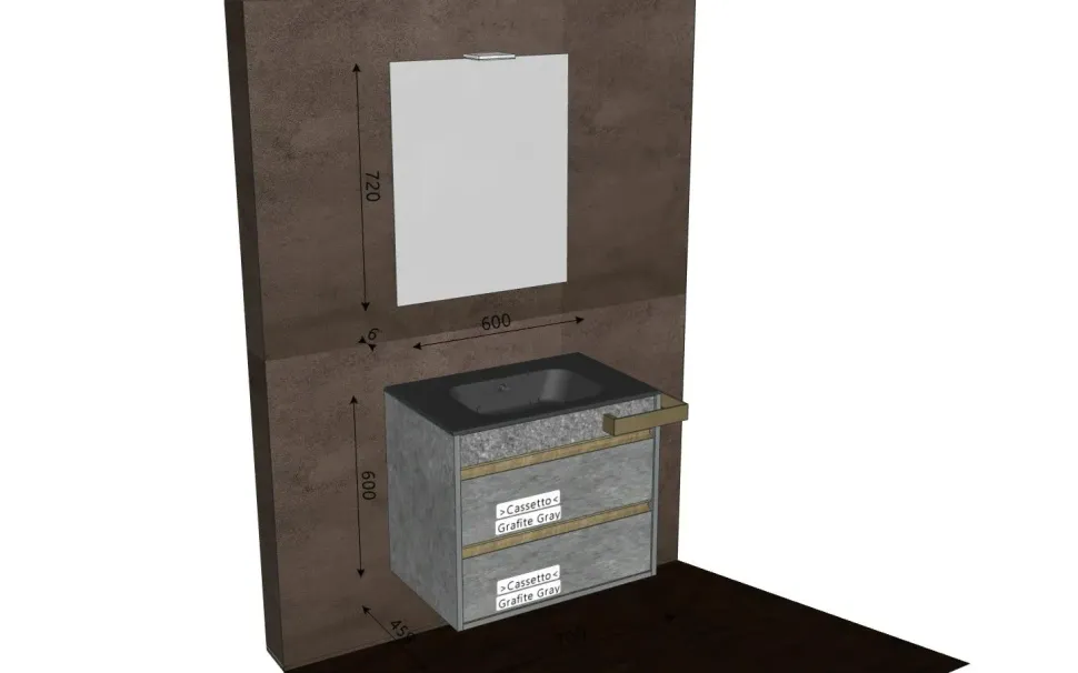 Mobile bagno Sospeso Smart46 next 03 Mastella con forte sconto