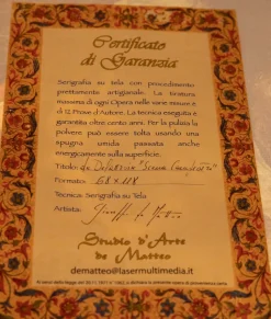 Mobile d'antiquariato Quadro cornice foglia argento serigrafia su tela IN OFFERTA OUTLET