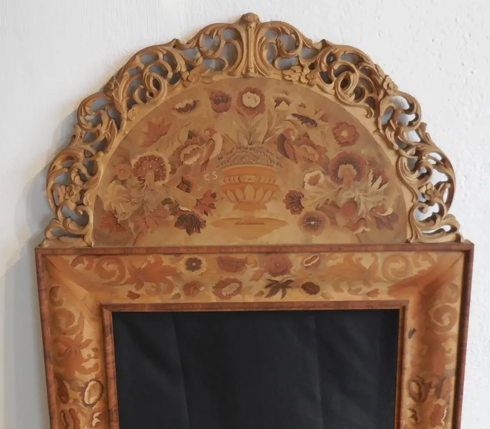 Mobile di Antiquariato in stile neoclassico Specchiera intarsiata bois de rose in Offerta Outlet