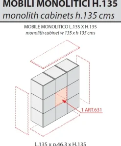 Mobile in legno Iulio monolitico Las mobili in offerta