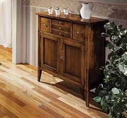 Mobile ingresso Credenzina con piede alto in legno massello scontata del 40% Artigianale in legno in Offerta Outlet