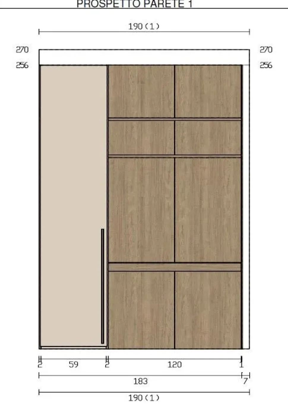 Mobile ingresso modello Ingresso con armadio e home office di Imab in OFFERTA OUTLET