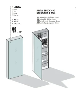 Mobile ingresso Senza maniglia modello moderno Welcome 2 di Birex in offerta