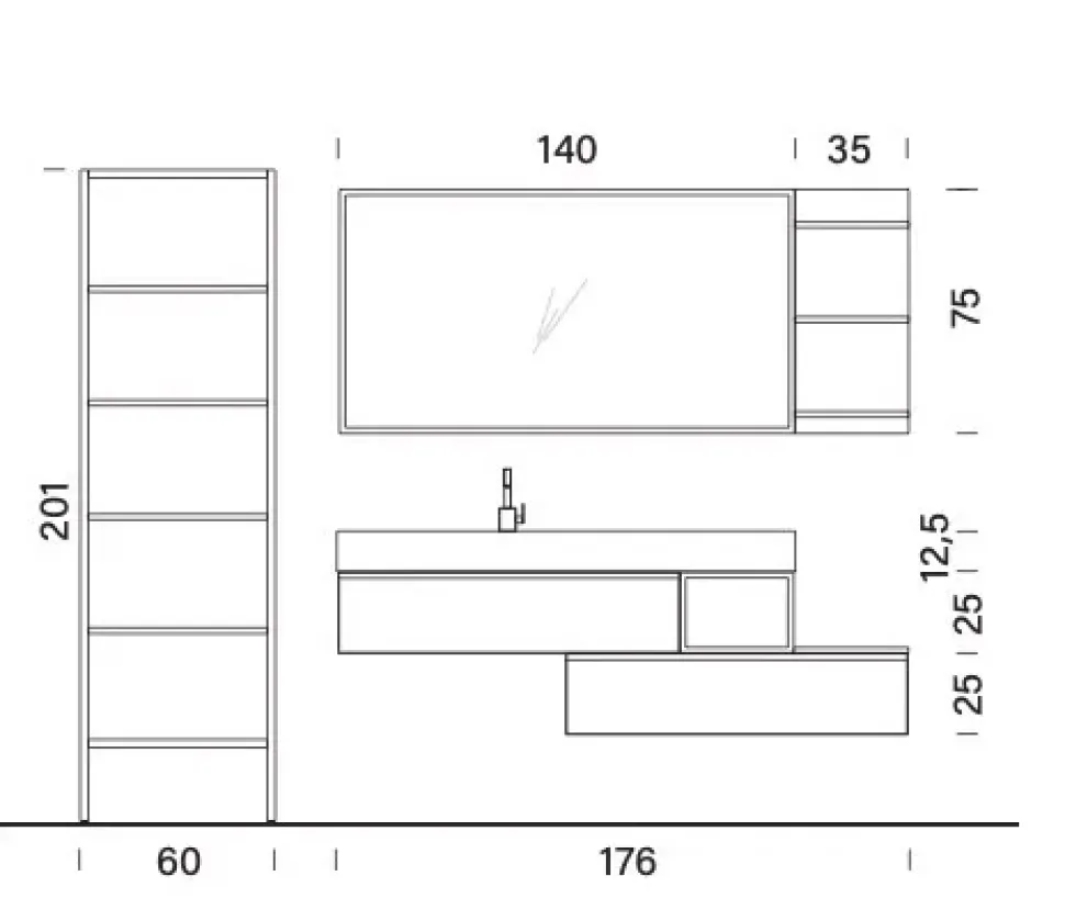 Mobile per il bagno Compab Bg010 in offerta