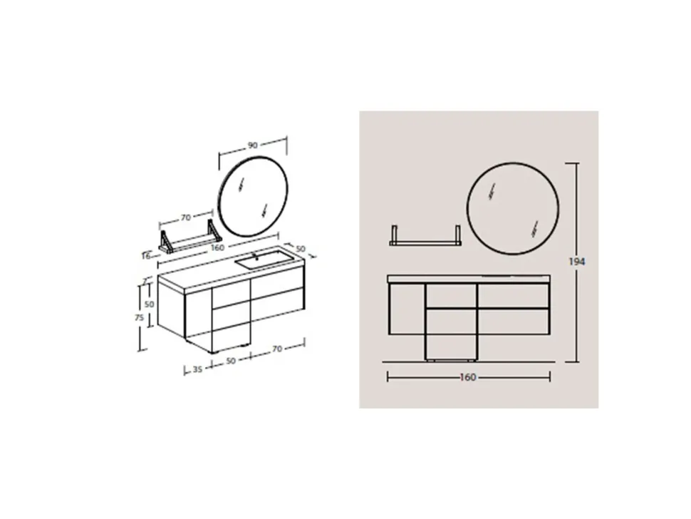 Mobile per il bagno Legnobagno L02 con forte sconto