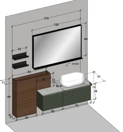 Mobile per la sala da bagno Baxar M3 system in Offerta Outlet