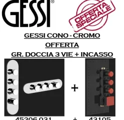 Mobile per la sala da bagno Gessi Cono gruppo doccia 3 vie termostatico parte esterna 45206 031 + parte incasso 43105 a prezzo scontato