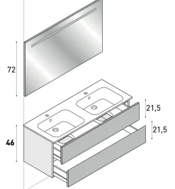 Mobile per la sala da bagno Punto tre Composizione u&d 06 in Offerta Outlet
