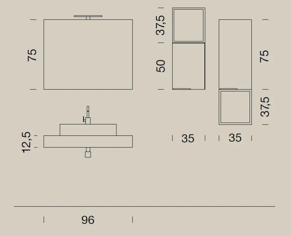 Mobile per la sala da bagno Compab Up022 a prezzo Outlet