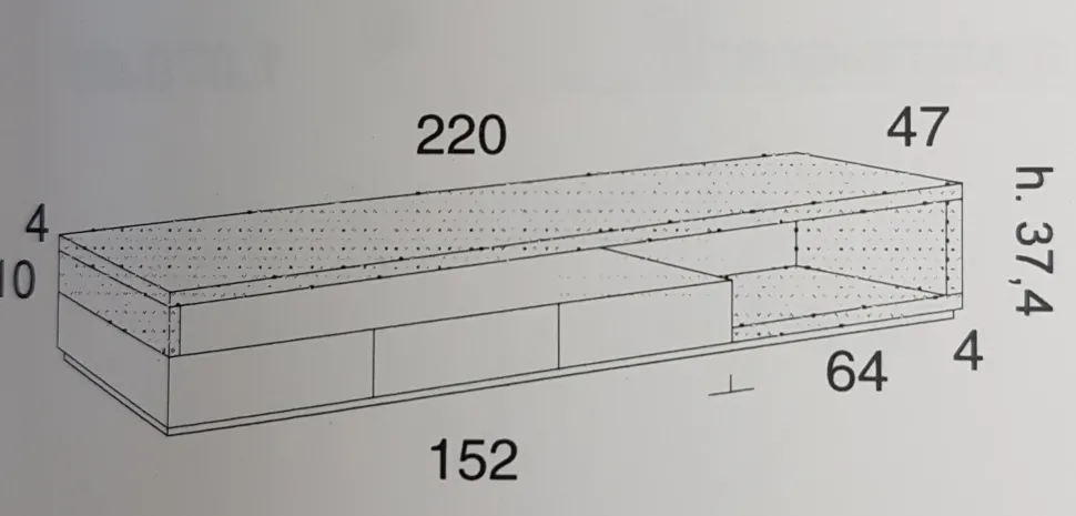 Mobile porta tv Ode 220 di Minotti italia con forte sconto