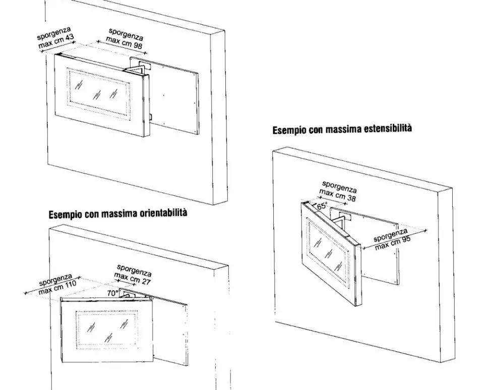 Mobile porta tv X2 porta tv orientabile di Astor mobili con uno SCONTO IMPERDIBILE