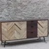 Mobile soggiorno modello Credenza rennes natural 175 di Outlet etnico a prezzo scontato