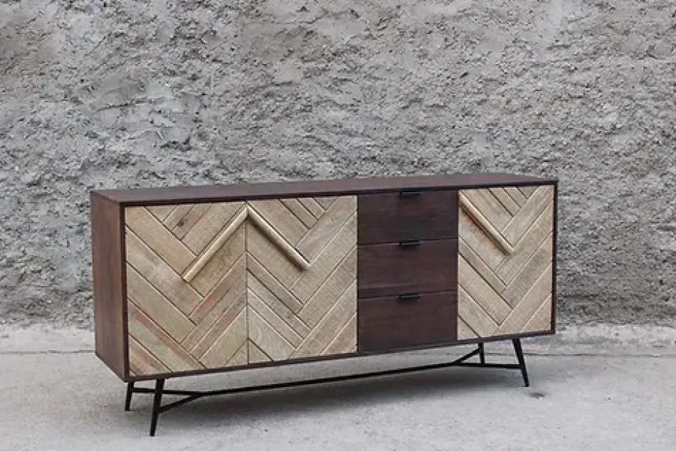 Mobile soggiorno modello Credenza rennes natural 175 di Outlet etnico a prezzo scontato